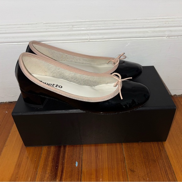 Repetto Camille ballet flats noir black with pink trim - Picture 3 of 9